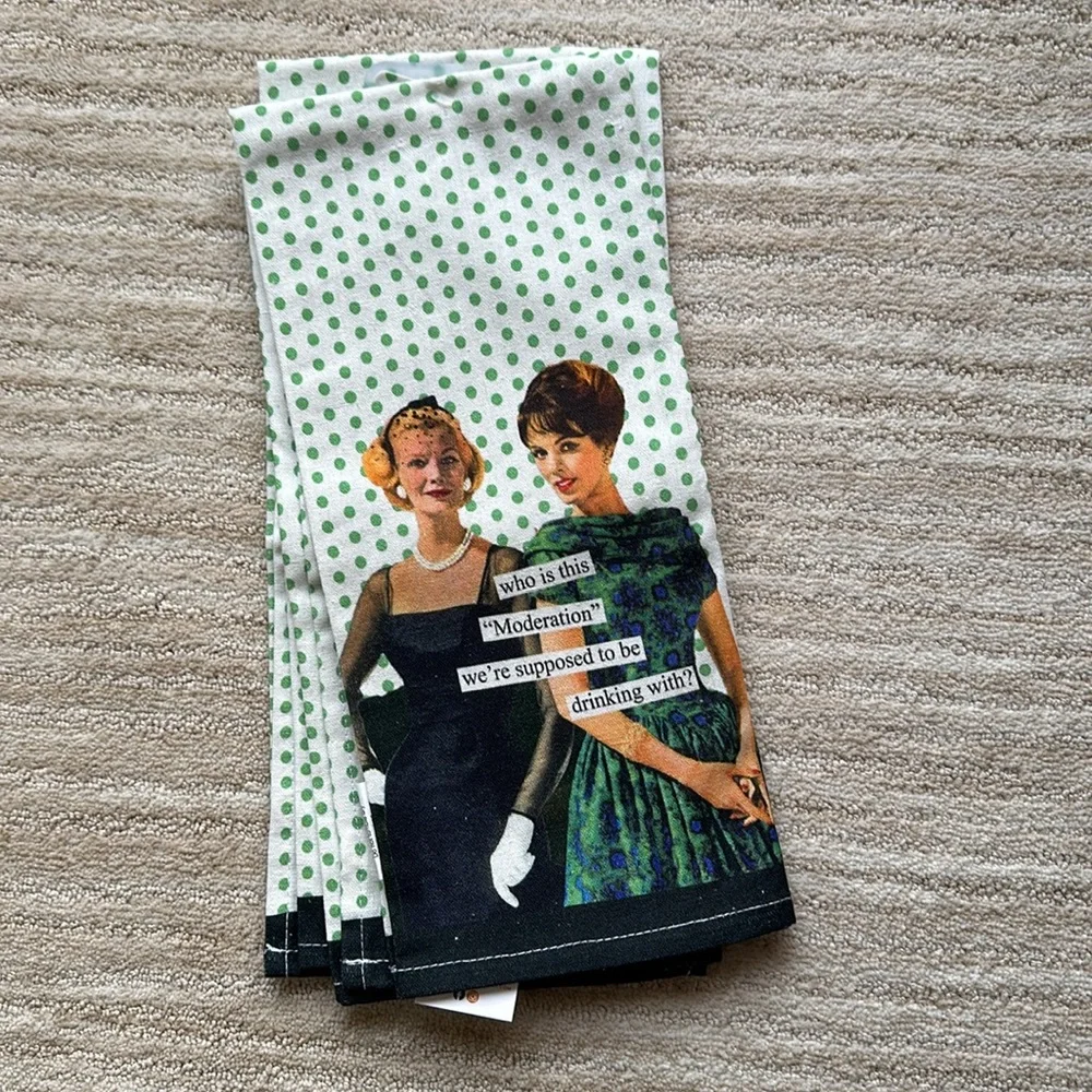 Boston International Anne Taintor Cotton Kitchen Towels Set of 2 Moderation Who?